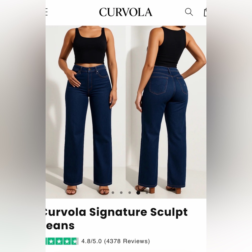 Signature Sculpt Straight Leg Jeans — Dark Blue